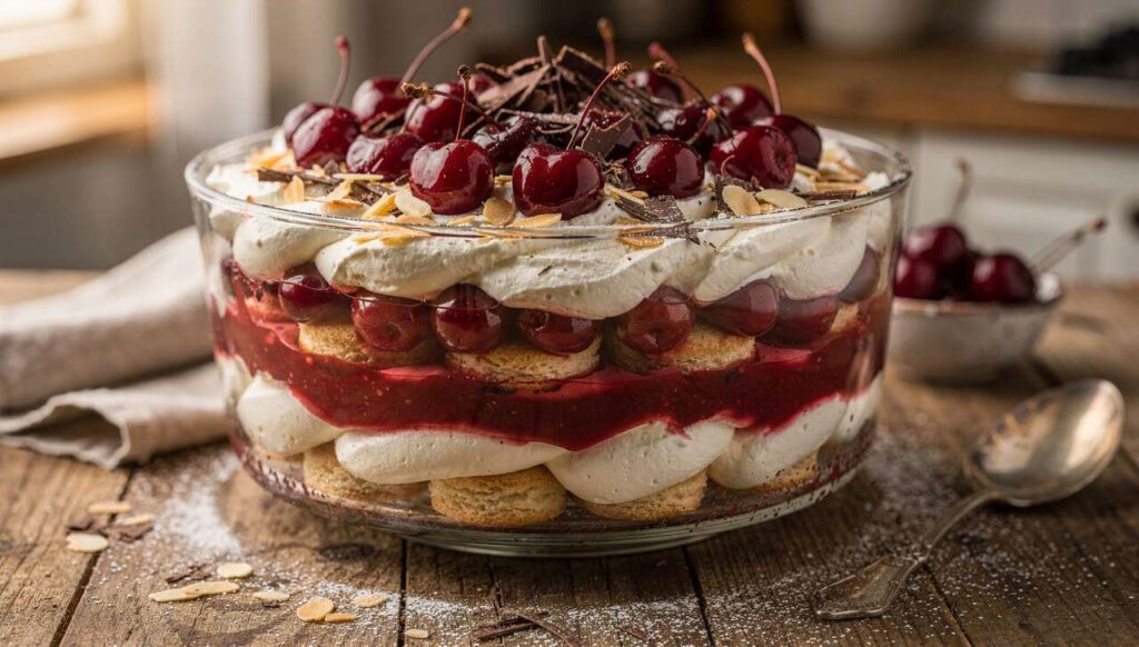 Trifle aux cerises au sirop léger : recette gourmande