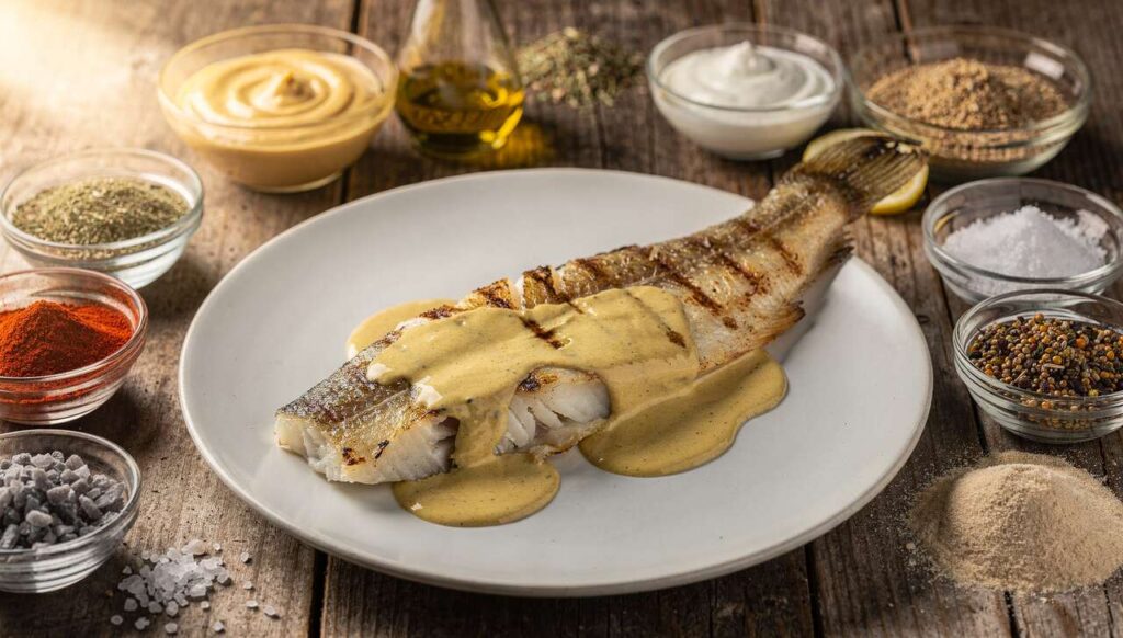 Filet de merlan grillé à la sauce moutarde légère : recette savoureuse