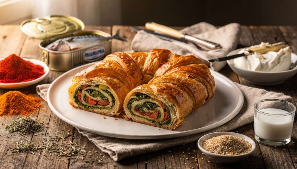 Roulades légères bicolores de maquereaux en feuilleté : recette gourmande et légère