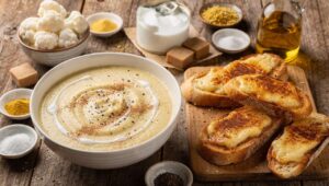 Velouté de Chou-Fleur et Bruschetta au Fromage