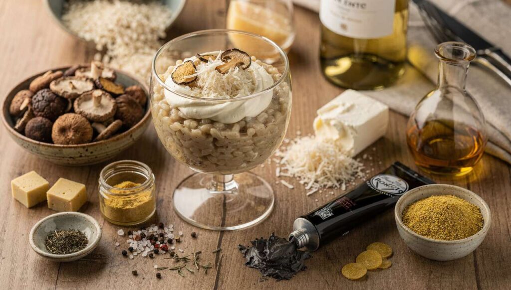 Verrine de Risotto aux Champignons et Fromage : recette Gourmande