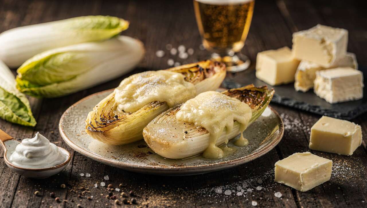 Endives braisées en crème de Maroilles : recette gourmande