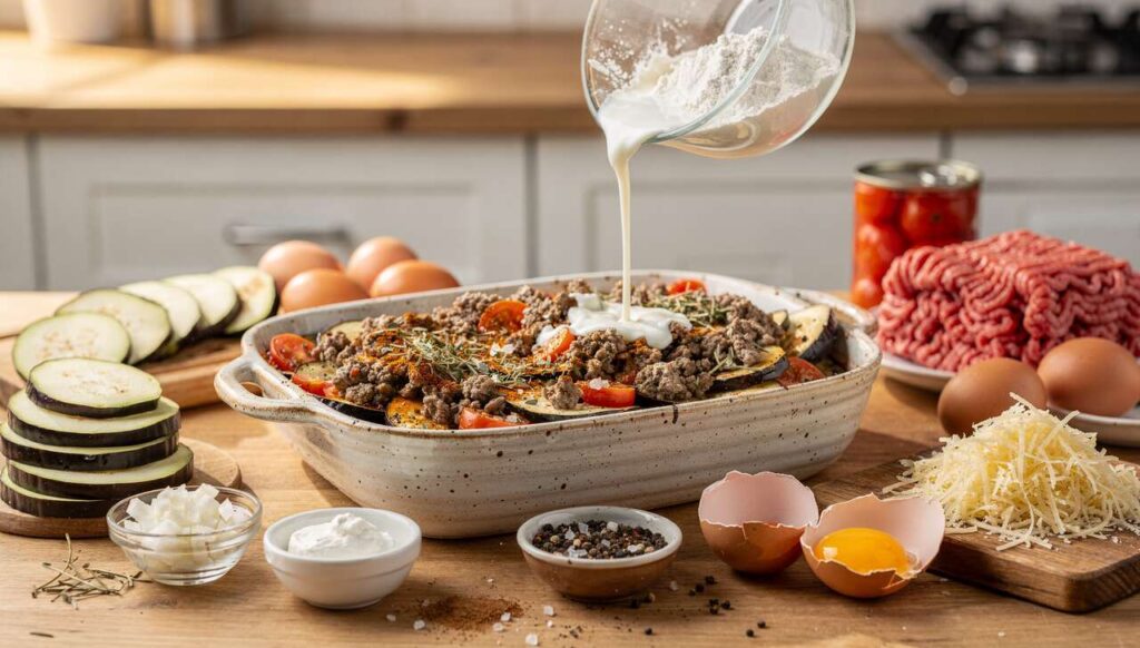 Moussaka légère aux aubergines sans huile : recette saine et savoureuse
