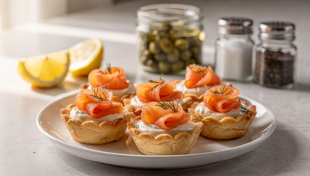 Tartelettes Légères : fromage Blanc 0% et Saumon Fumé