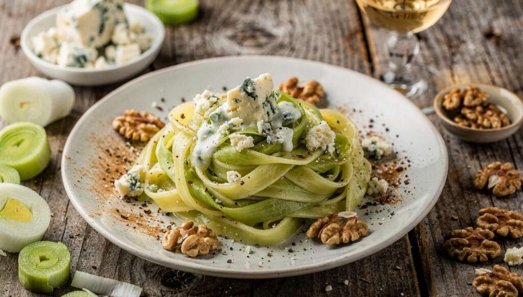 Tagliatelles de poireaux au bleu : savourez cette recette originale