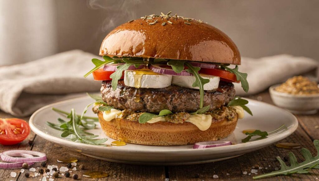 Burger au fromage de chèvre : recette gourmande et facile