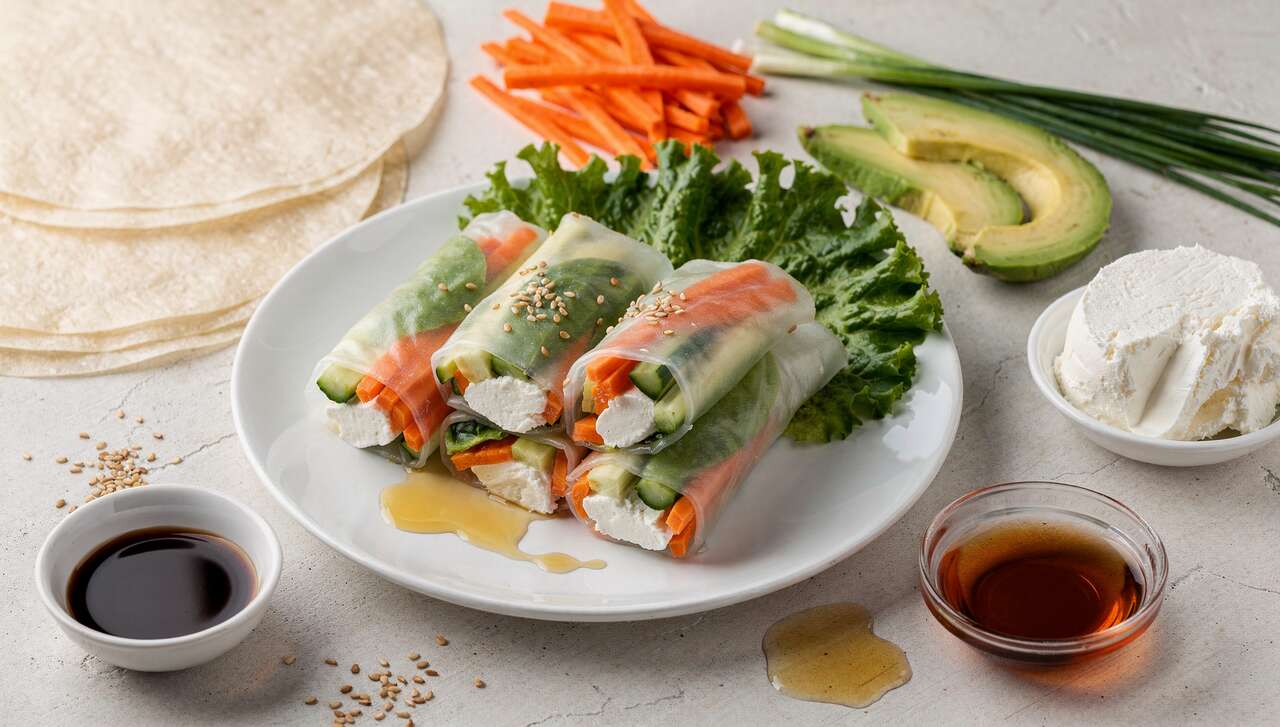 Rouleaux de printemps au fromage frais : recette savoureuse