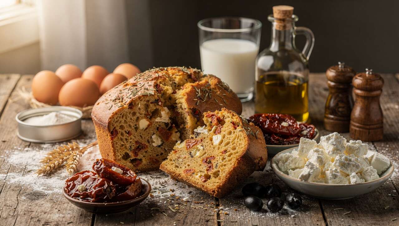 Recette de cake aux tomates séchées et feta