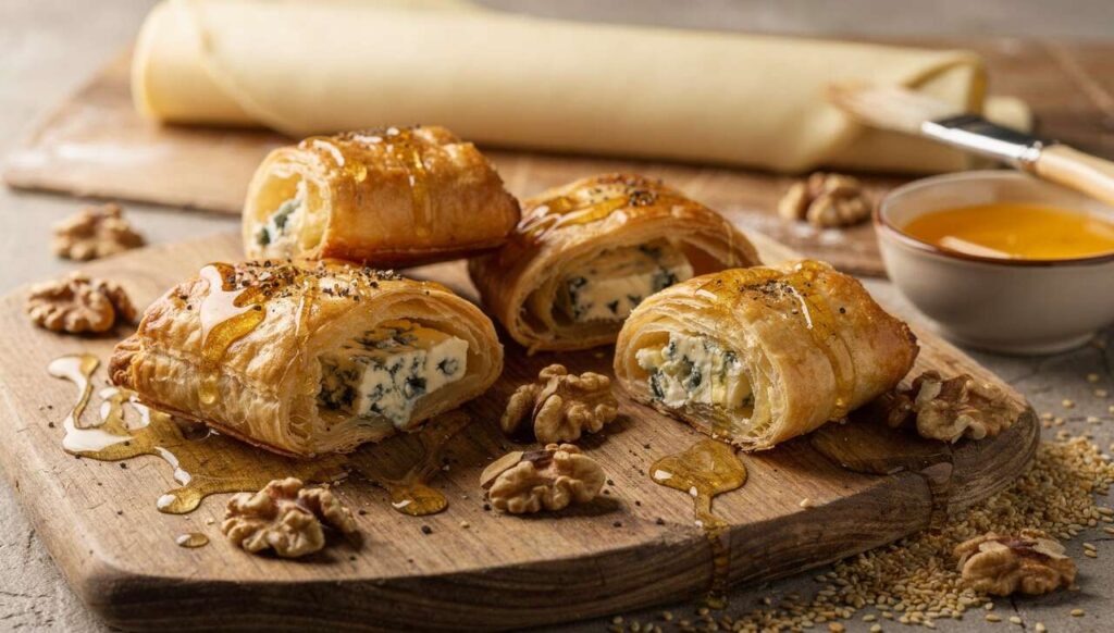 Recette de rouleaux feuilletés au bleu