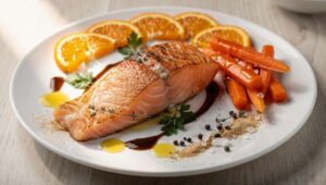 Pavé de truite à l’orange : recette légère avec carottes glacées au miel