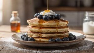 Recette Pancakes au Yaourt et Myrtilles Légers