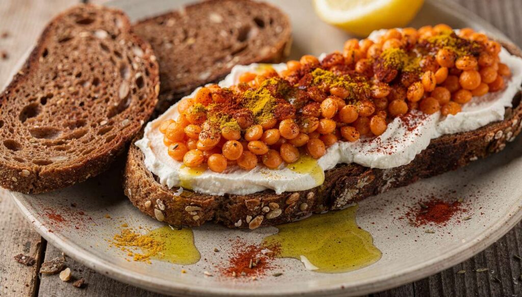 Tartines de lentilles corail et fromage frais : une recette savoureuse