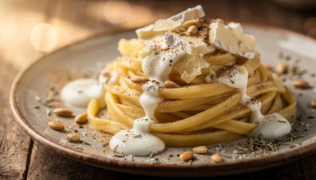 Recette de pâtes : sauce au chèvre onctueuse