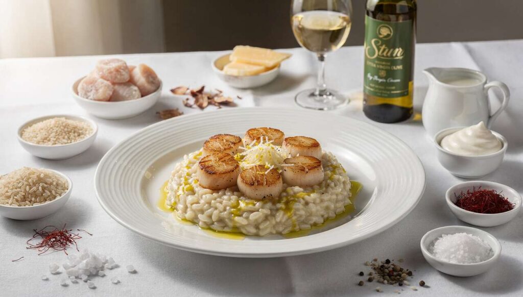 Risotto léger aux Saint-Jacques : recette raffinée