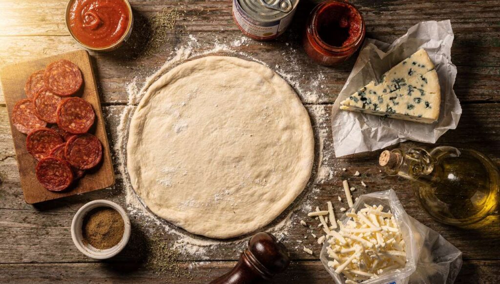 Pizza orientale : merguez et fromage bleu
