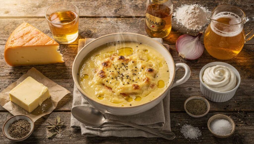 Soupe au munster et bière : recette savoureuse