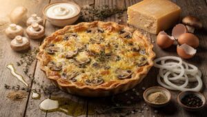 Recette de tarte aux champignons et fromage