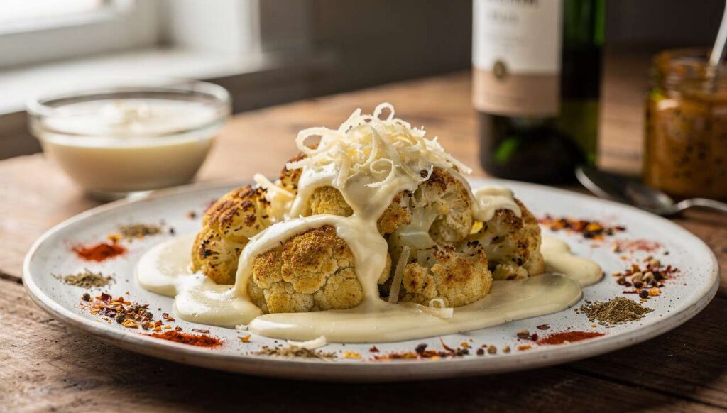 Chou-fleur rôti et sauce crémeuse au Gouda : une recette savoureuse