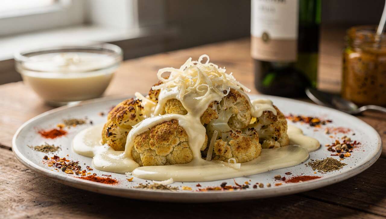 Chou-fleur rôti et sauce crémeuse au Gouda : une recette savoureuse
