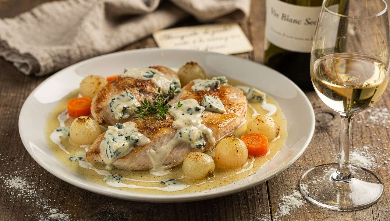 Blanquette de poulet : recette à la sauce au bleu