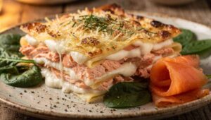 Recette de lasagnes aux deux saumons, épinard et fromage frais