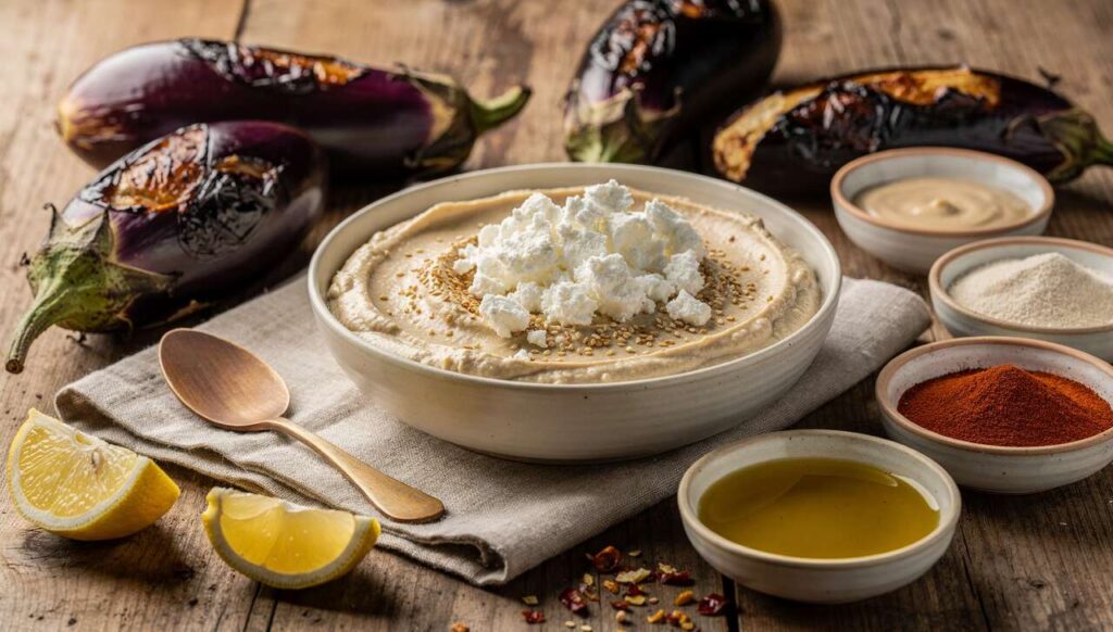Caviar d'aubergine au fromage frais et sésame : recette savoureuse