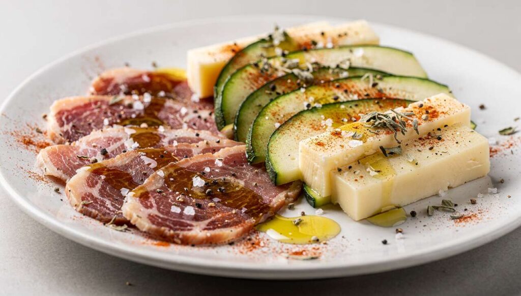 Recette de tapas : lomo, courgettes et fromage de brebis