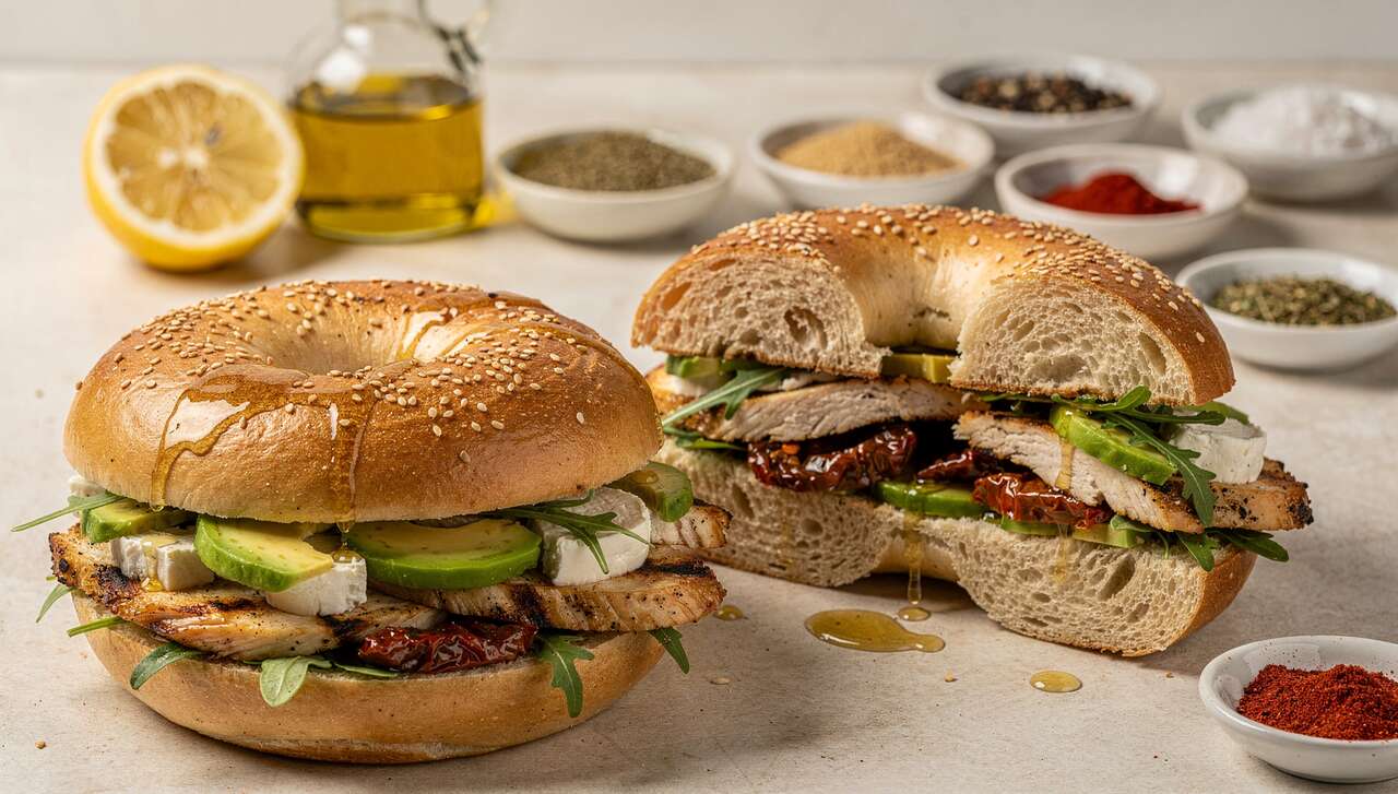 Bagel au poulet, avocat et fromage de chèvre : découvrez la recette irrésistible