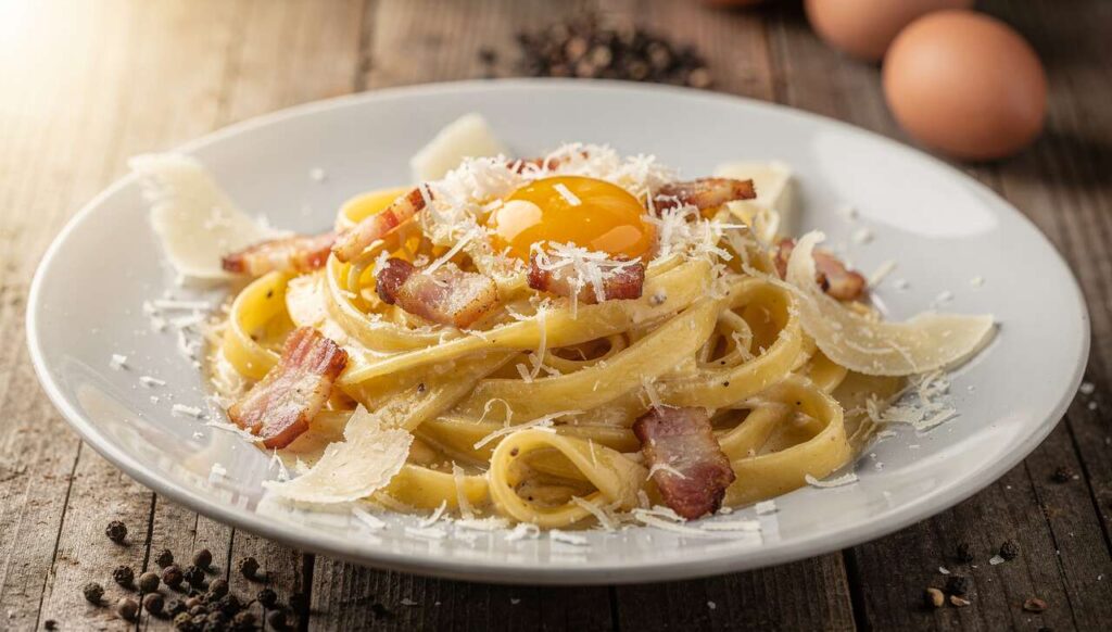 Tagliatelles à la Carbonara : recette au Parmesan