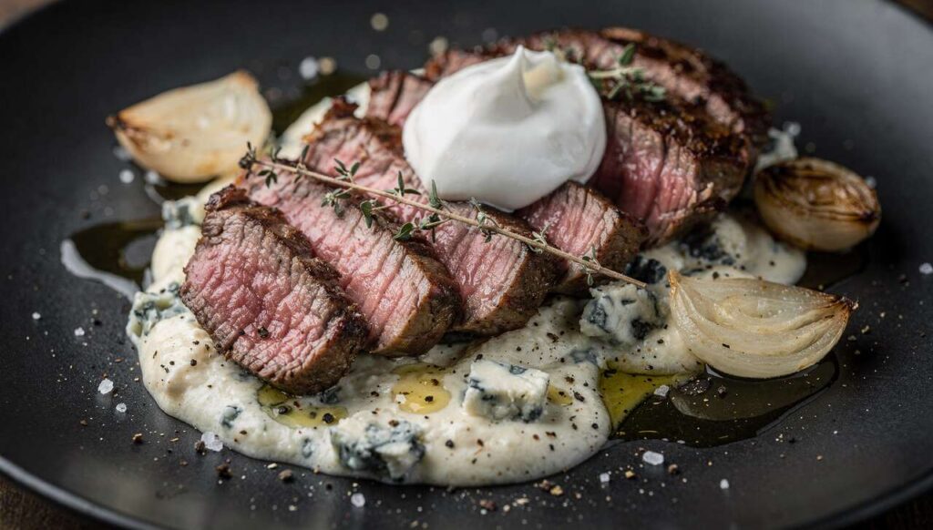 Entrecôte à la sauce de Saint Agur : recette gourmande