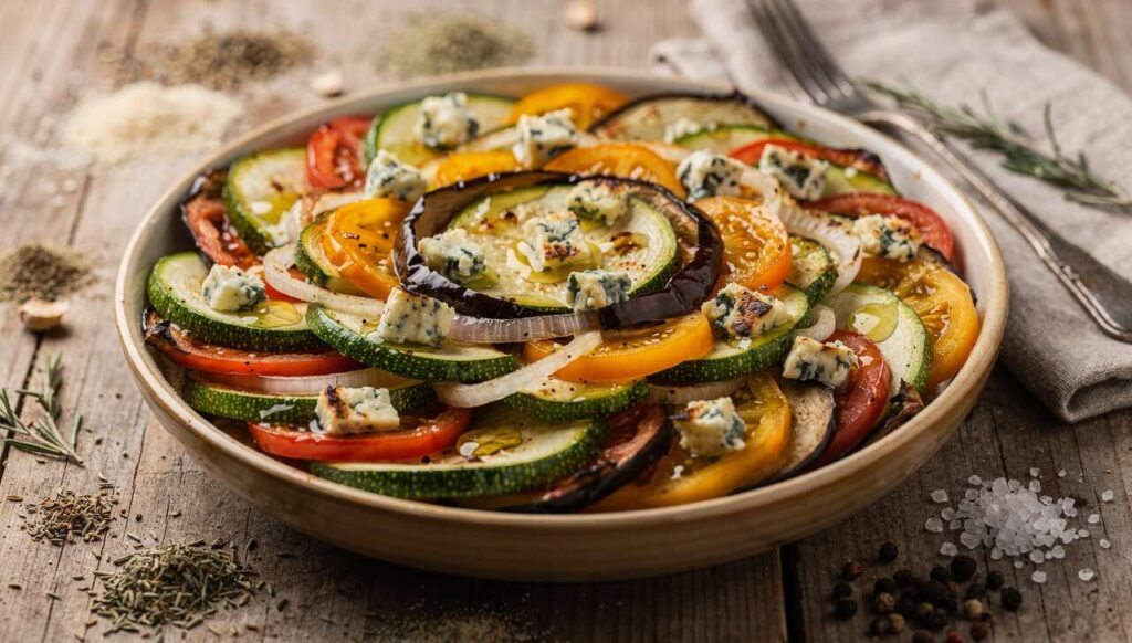 Tian de légumes au fromage bleu : recette savoureuse et facile