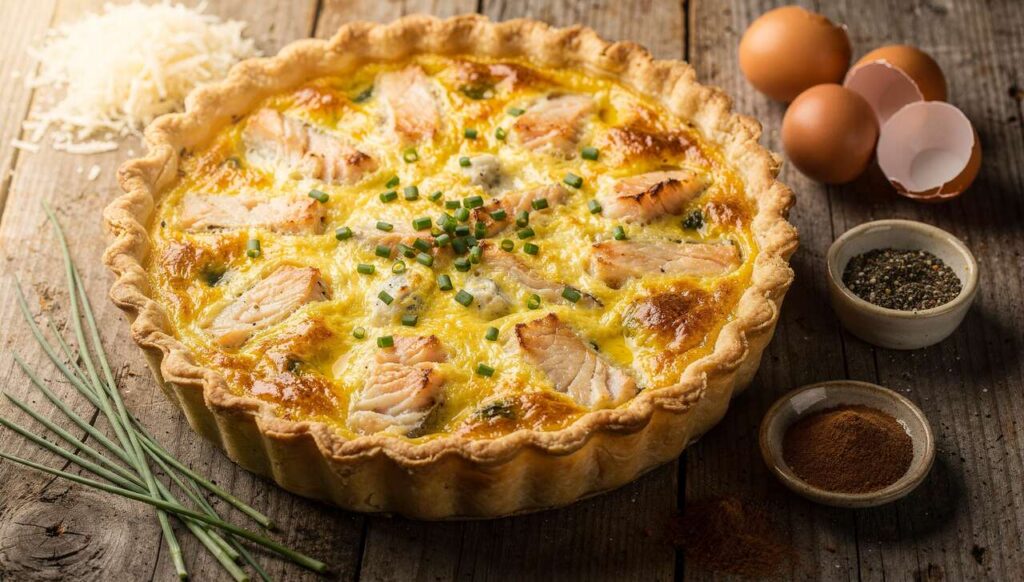 Quiche au haddock et parmesan : recette savoureuse