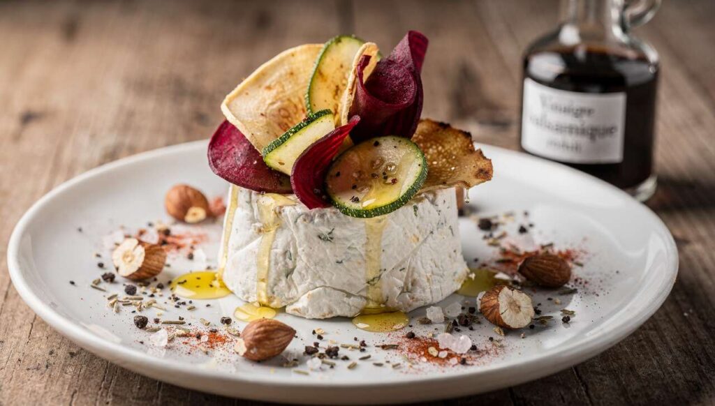 Recette de Pyramide de Chèvre aux Chips de Légumes