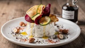 Recette de Pyramide de Chèvre aux Chips de Légumes