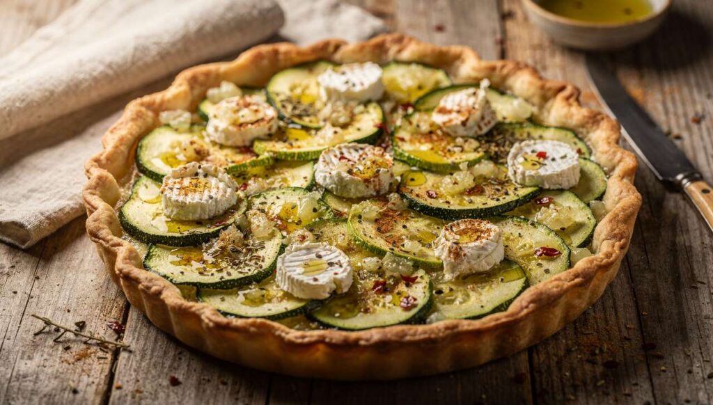 Tarte aux courgettes et fromage de chèvre : la recette savoureuse