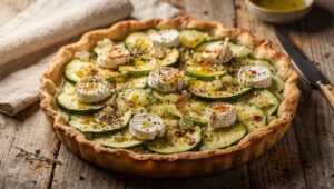 Tarte aux courgettes et fromage de chèvre : la recette savoureuse
