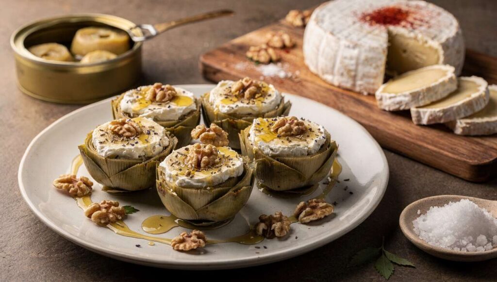 Fond d'artichaut farci au chèvre chaud : recette gourmande et facile