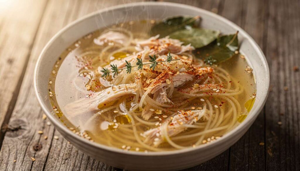 Soupe Légère de Nouilles au Poulet et Céleri : recette Savoureuse