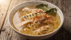 Soupe Légère de Nouilles au Poulet et Céleri : recette Savoureuse