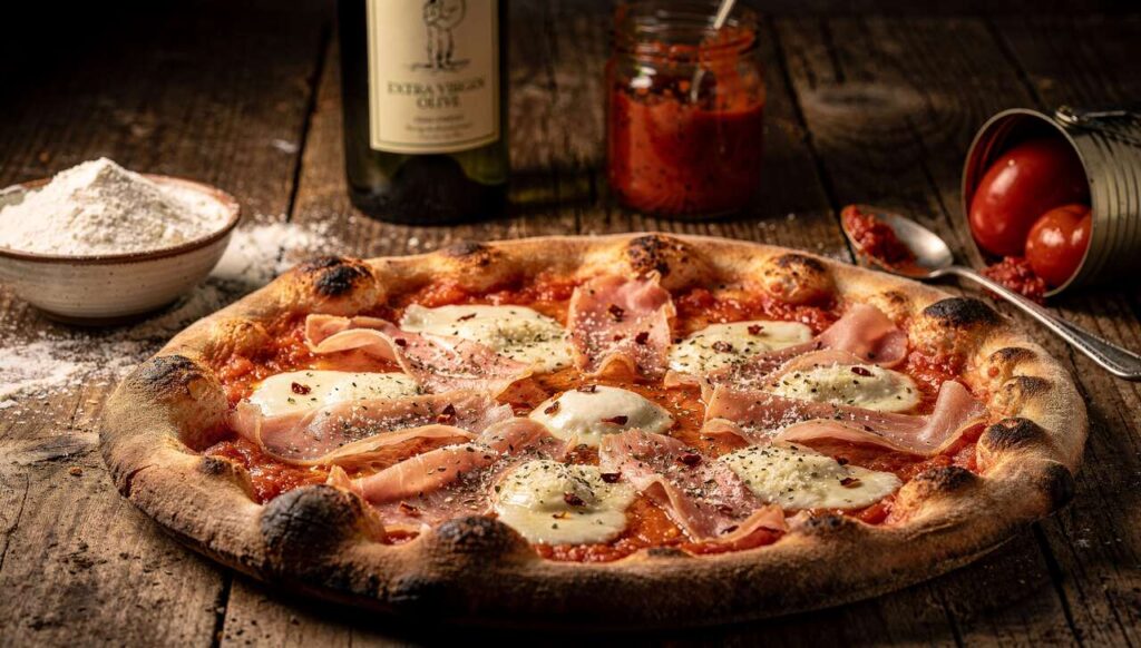 Recette de pizza au jambon fumé et fromage italien