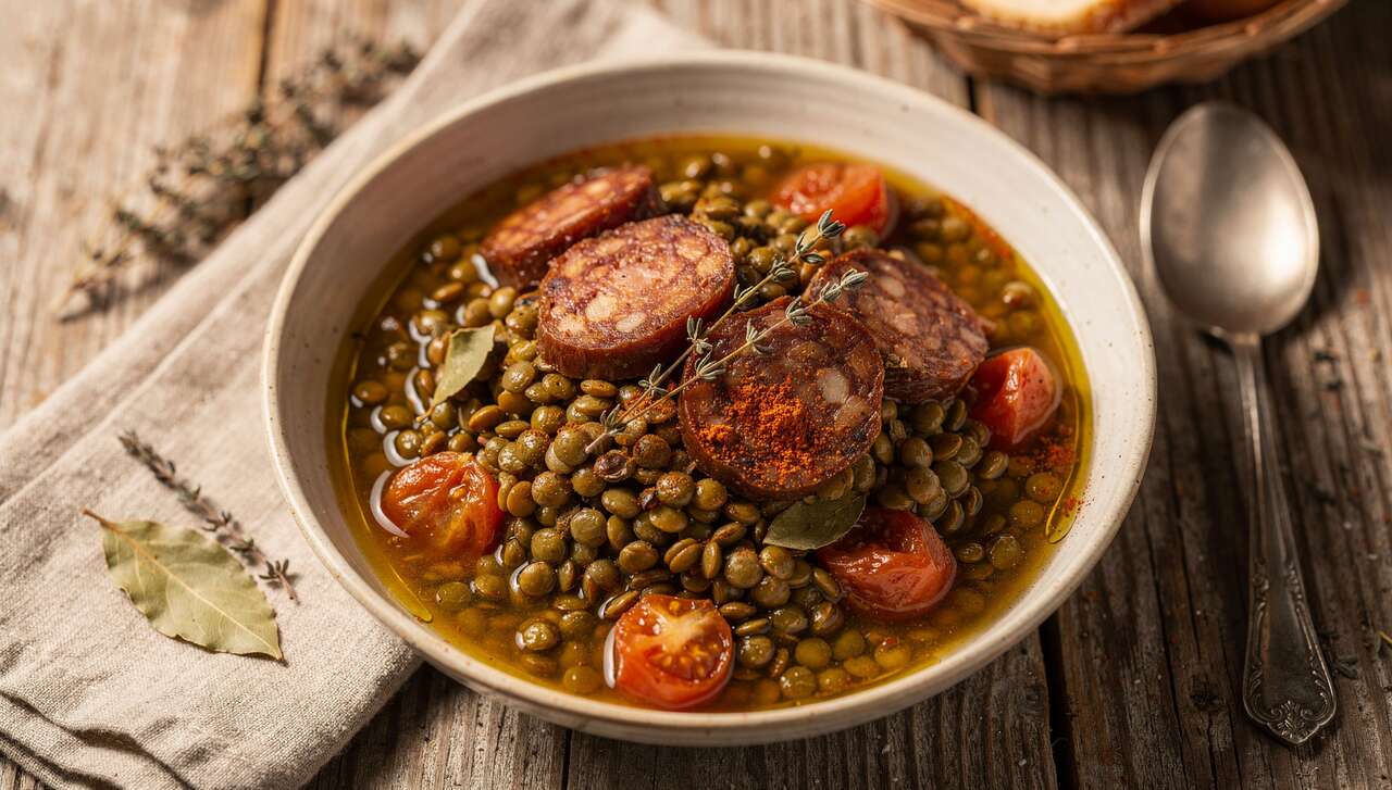 Mijoté léger de lentilles au figatellu – Recette savoureuse et saine