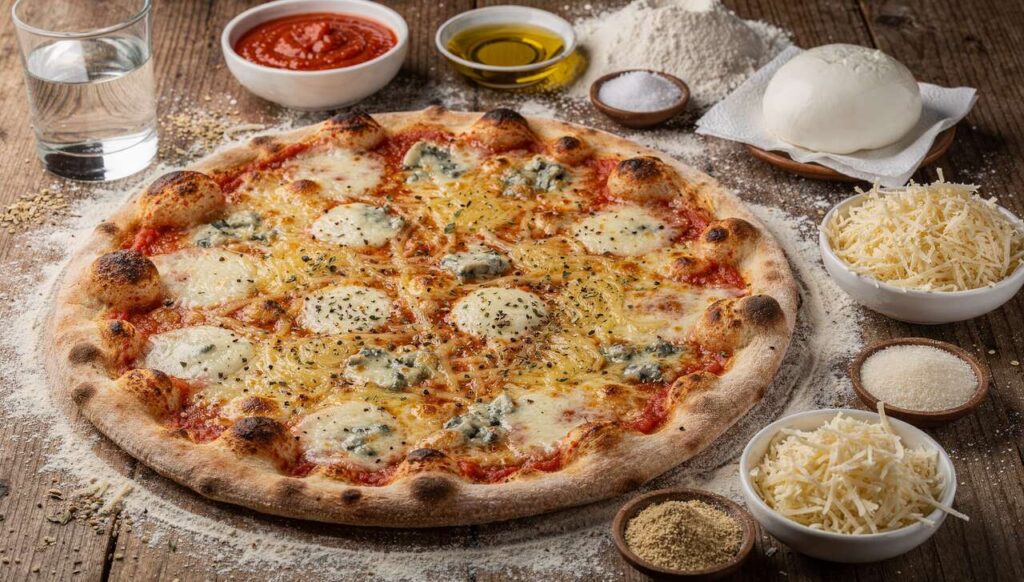 Recette de pizza quatre fromages : savourez l'authenticité du fromage
