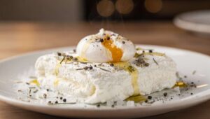 Recette roulé au fromage frais & œuf poché