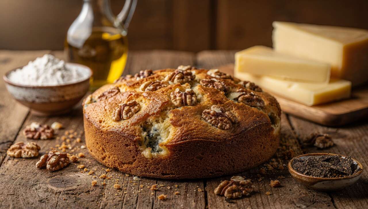 Recette facile : cake au Roquefort et noix