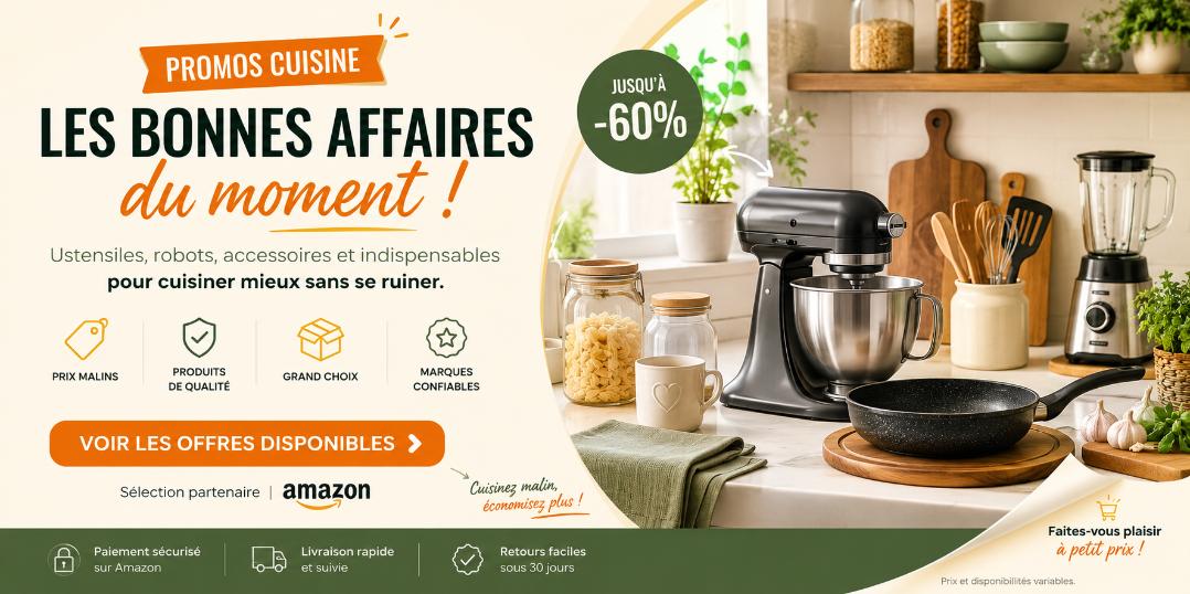 Bons plans cuisine sur Amazon - ustensiles, robots et accessoires