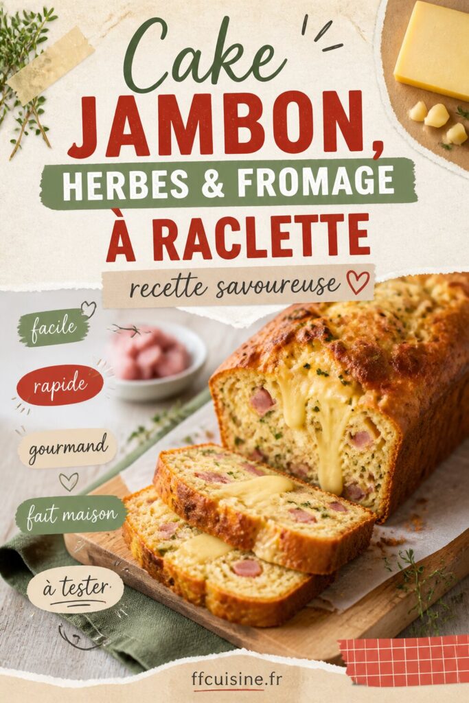 pinterest — cake jambon herbes et fromage à raclette : recette savoureuse