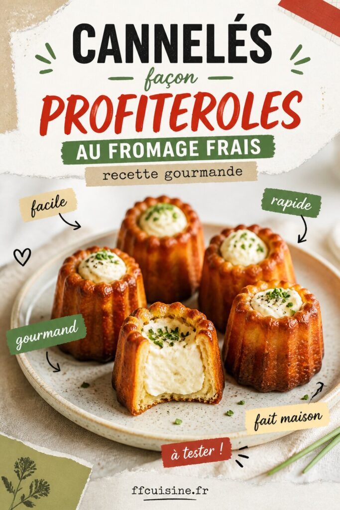 pinterest — cannelés façon profiteroles au fromage frais : recette gourmande
