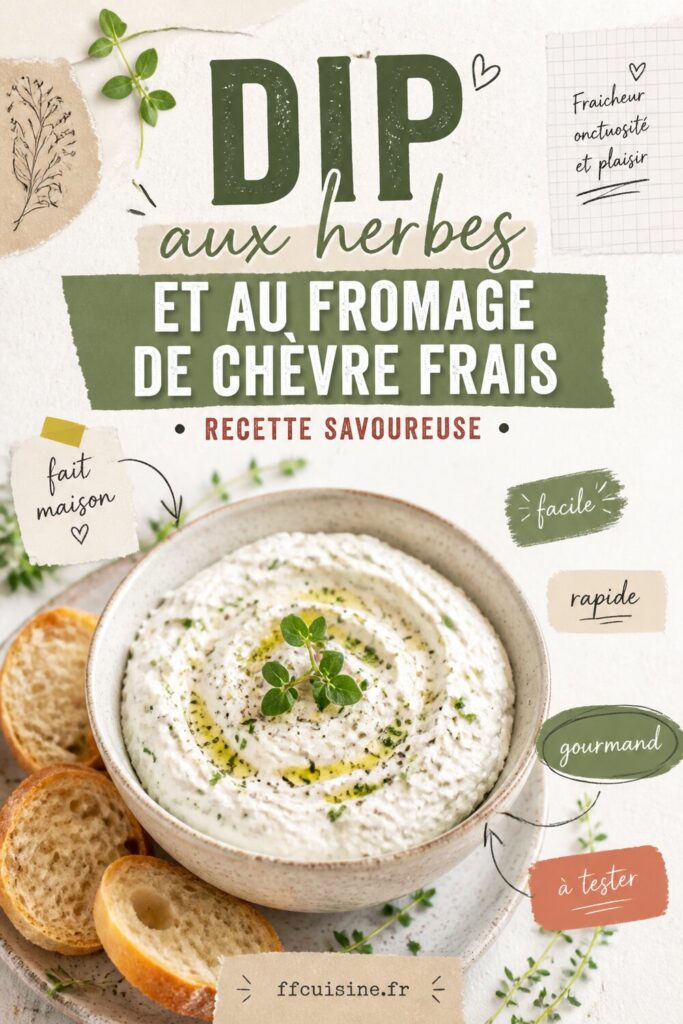 pinterest — dip aux herbes et au fromage de chèvre frais : recette savoureuse