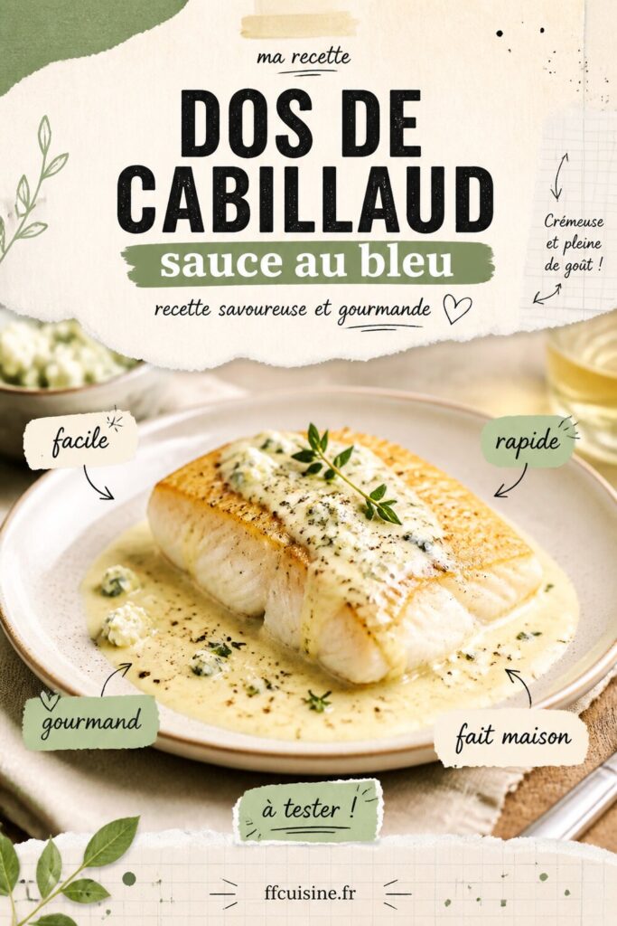 pinterest — dos de cabillaud sauce au bleu : recette savoureuse et gourmande