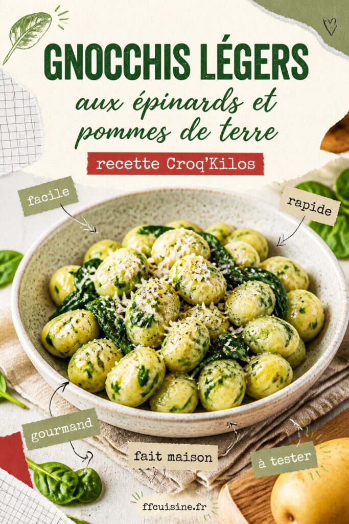 pinterest — gnocchis légers aux épinards et pommes de terre : recette croq'kilos